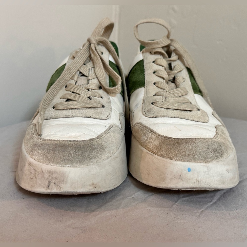 Vince Women’s Leather & Suede Low-Top Sneakers | Green & White Retro 8.5 - Picture 7 of 9